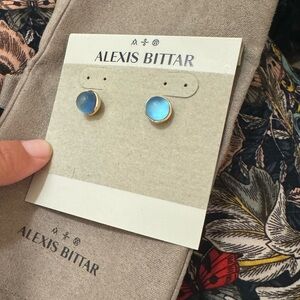 NWT RARE Alexis Bittar Lucite Stud Earrings in Blue